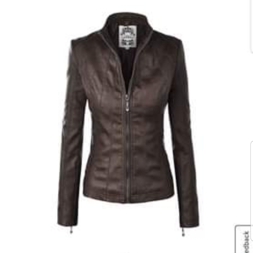 Brown moto jacket